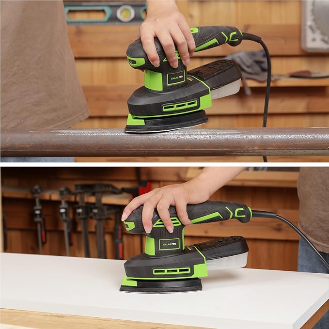 GALAX PRO 250W 2-in-1 Sheet Sanders/Detail Sanders, 6000-12000 RPM 6 Variable Speed Multi-Function Sander with Dust Box, Electric Sander for Sanding Metal and Polishing Wood, Includes 12 Sandpaper