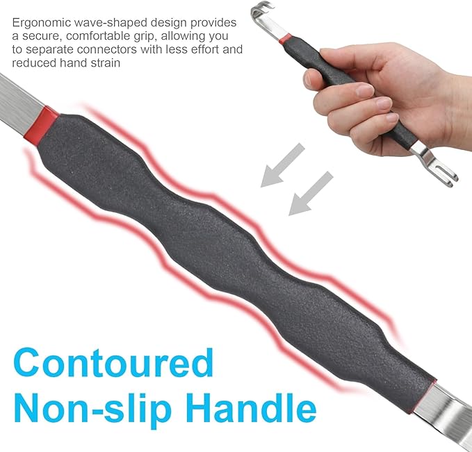 Automotive Electrical Terminal Connector Separator Removal Tool, Electrical Connector Removal Tool with Non-Slip Grip and 2-in-1 Dual End Design, Universal for Most Cars, Trucks, SUVs, Black