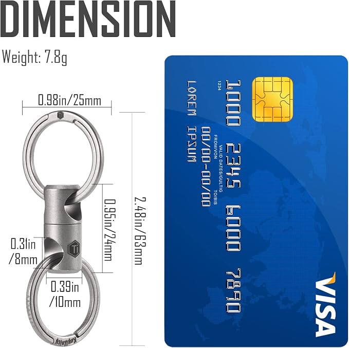 KeyUnity Titanium Swivel Key Ring Keychain Connector
