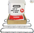 Oregon Chainsaw Chain for 16" Bar, 3/8" LP, .043" Gauge, 55 Drive Links | 3-Pack, Low-Kickback Replacement Saw Chain, Fits Several Stihl Models