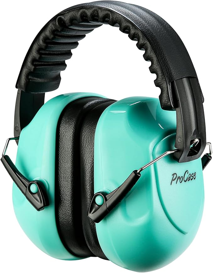 ProCase Noise Reduction Ear Muffs, Sound Proof Ear Protection, NRR 28dB Noise Cancelling Headphones for Adults Kids Autism, Hearing Protection for Mowing -Teal