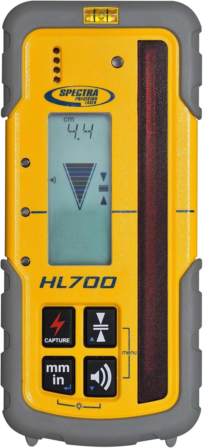 Spectra Precision HL700 Digital Readout Receiver for Basic & Advanced Performance, Huge 5 in (12.7 cm) Reception Height, Front & Rear LCD Displays, Waterproof and Weatherproof