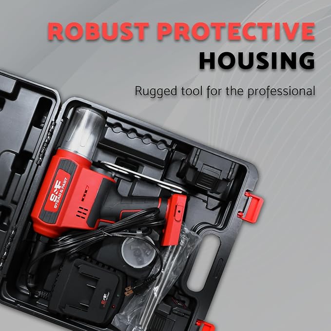 S&F STEAD & FAST Cordless Rivet Tool Kit, 1/8" - 1/4", Brushless, Industrial Grade, with Battery (2 pcs) and Charger, Electric Rivet Gun Set with Case