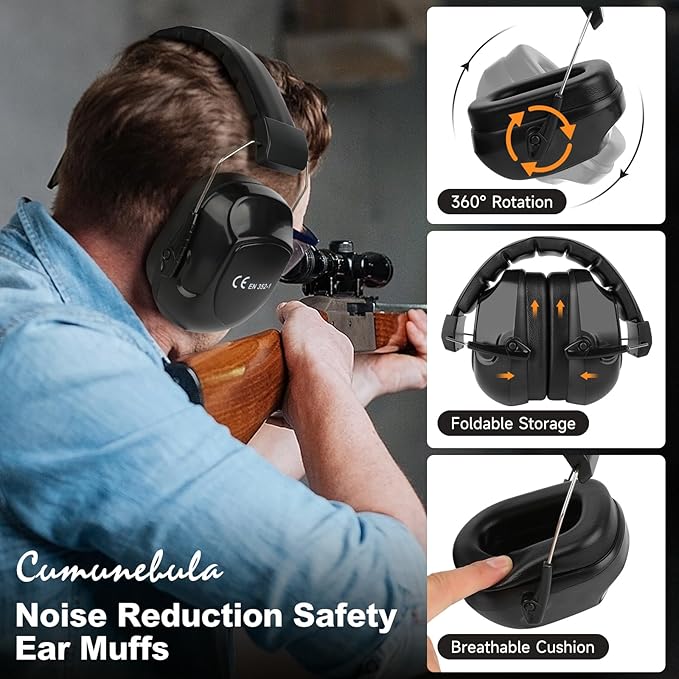 Noise Reduction Ear Protection Ear Muffs, Shooting Ear Protection, SNR 28dB Noise Cancelling Headphones for Adults Kids Autism, Hearing Protection for Shooting,Gun Range,Mowing
