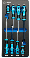 Capri Tools 25000-SS8KMT Kontour Screwdriver Set, 8-Piece with The Mechanics Tray