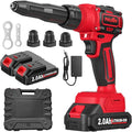 FULLYEA Electric Rivet Gun, Cordless Rivet Gun with 2 Pack Batteries and Fast Charger, Brushless Motor Rivet Gun Tool, Led Light, Automatic Power Rivet Gun Kit for 3 Size (1/8", 5/32", 3/16") Rivets