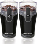 Hamilton Beach Fresh Grind Electric Coffee Grinder for Beans,Spices and More,Stainless Steel Blades,Removable Chamber,Makes up to 12 Cups,Black,(Pack of 2)