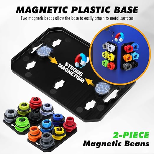 20-Piece Engine Oil Funnel Kit, 1.59QT/1.5L Oil Funnel Set with 12 Adapters, Siphon Hose Pump, Towel, Elbow Fitting, Arrow Screen and Magnetic Storage Hooks Tray, Compatible with GM/Ford/BMW/Audi Etc.