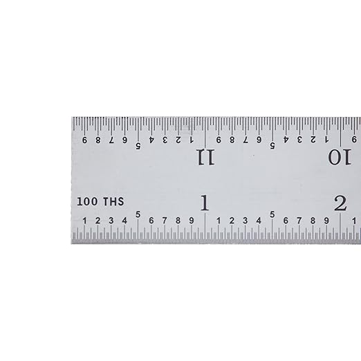 PEC Tools 24" Rigid Metal Ruler, Made from High-Quality Carbon Steel with Satin Chrome Finish, 16R Graduation (1/32", 1/64", 1/50", 1/100"), Trusted by Professionals, Made in USA