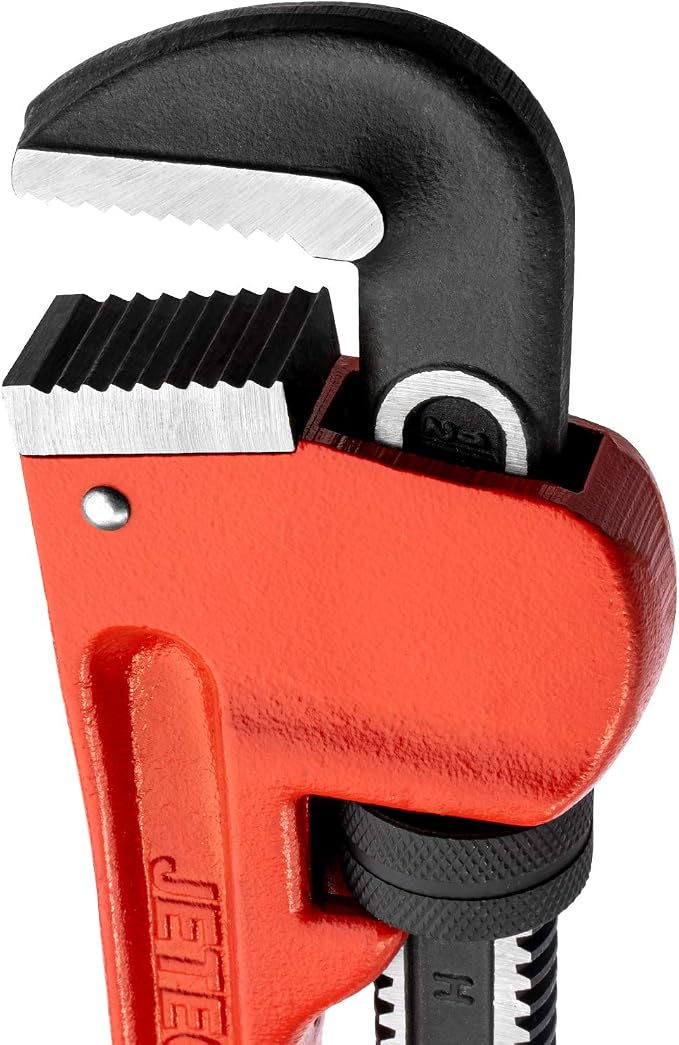 Jetech Heavy Duty Aluminum Straight Pipe Wrench,Adjustable Plumbing Wrench Straight Pipe Wrench with Floating Hook Jaw and I-Beam Handle (8"+10"+14"+18")