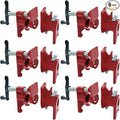 Pipe Clamps 3/4 inch 6 Pack Pipe Clamp with Unique Foot Ideal for Carpentry, Home Improvement, and DIY Projects Wood Gluing Clamps (Red, 3/4 IN)