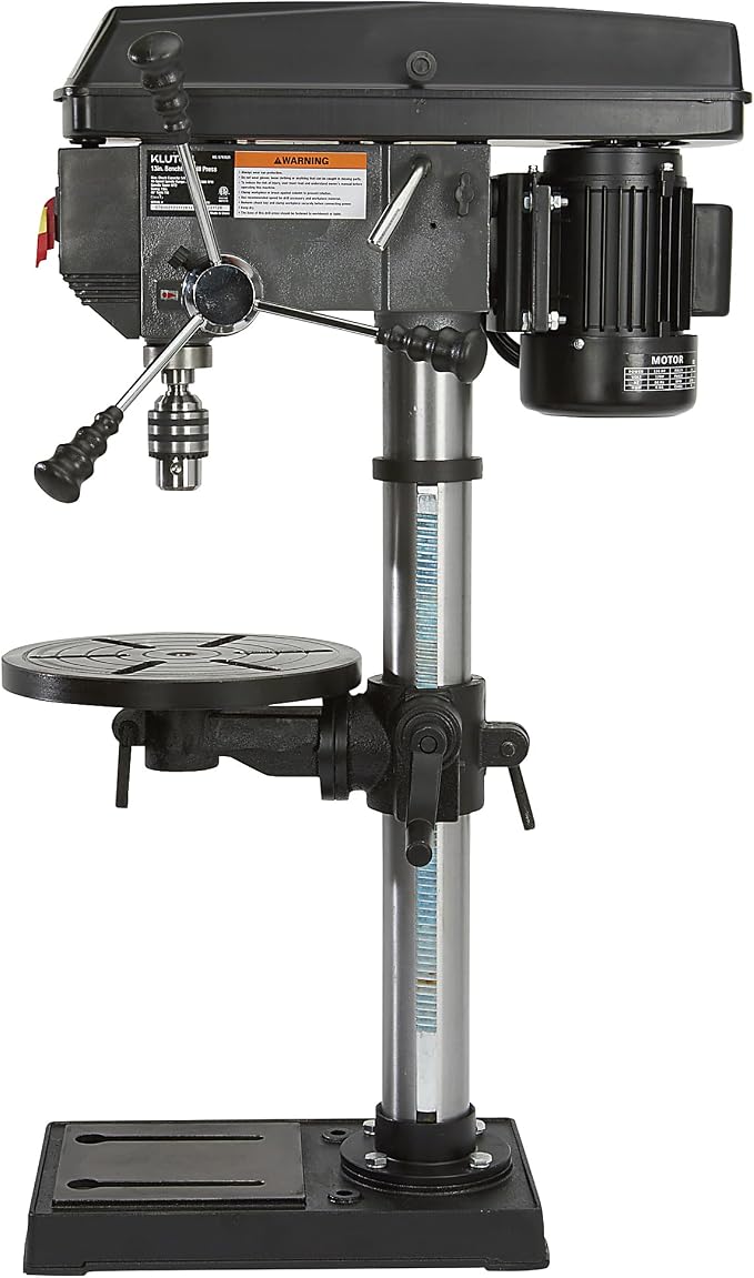 Klutch 13-Inch Benchtop Drill Press - 3/4 HP, 120 Volt Motor, 5/8-Inch Chuck with 1-Inch Drilling Capacity and 45-Degree Table Tilt