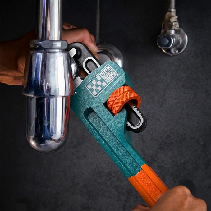 Heavy Duty Pipe Wrench, 10" Adjustable Straight Plumbing Wrench, High Drop-Forged jaws, Professional Pipeline Tool for Water Pipe Fittings, Mechanical assembly, Workshop Operations