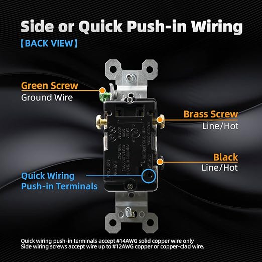 ELEGRP 3 Way Toggle Light Switch, 15 Amp, 120 V, Toggle Framed AC Quiet, in Wall On/Off Switch Replacement, Self-Grounding, Residential and Commercial Grade, UL Listed (10 Pack, Glossy White)