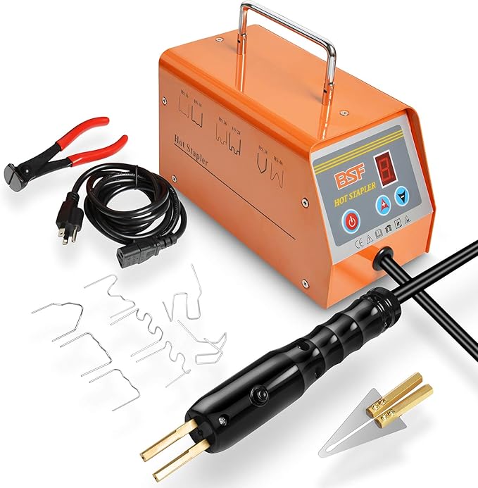 Plastic Welder Repair Machine Kit, 5-Level Adjustable Power, Bumper Plastic Repair Welding Hot Stapler Kit with Storage Tool Box, 110V