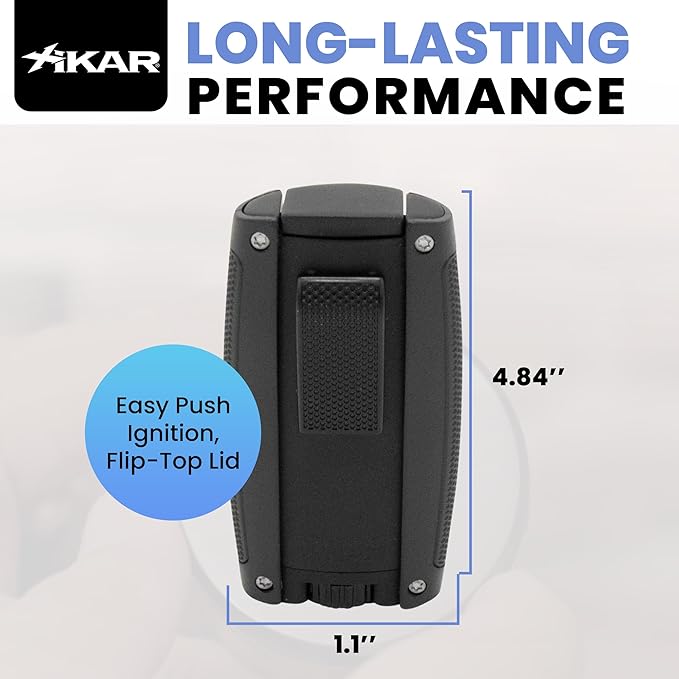Xikar Turismo Double Jet Flame Butane Torch Lighter, Silver | Wind Resistant, Refillable Fuel Tank with EZ-View Window, Adjustable Flame, Easy Push Ignition, Flip-Top Lid, High Altitude Tested
