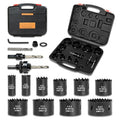 Bi-Metal Hole Saw Kit for Wood, Metal and Plastic, 10PCS Hole Saw Set with Case, Fast Chip Removal, Smooth Flat Drilling Edge