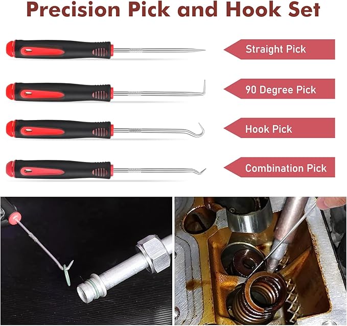 JNLK 352pcs Trim Removal Tool, Pry Tool, Door Panel Removal Tool Kit, Clip Tool, Fasteners Removal Tool with Car Retainer Body Clips Set, red