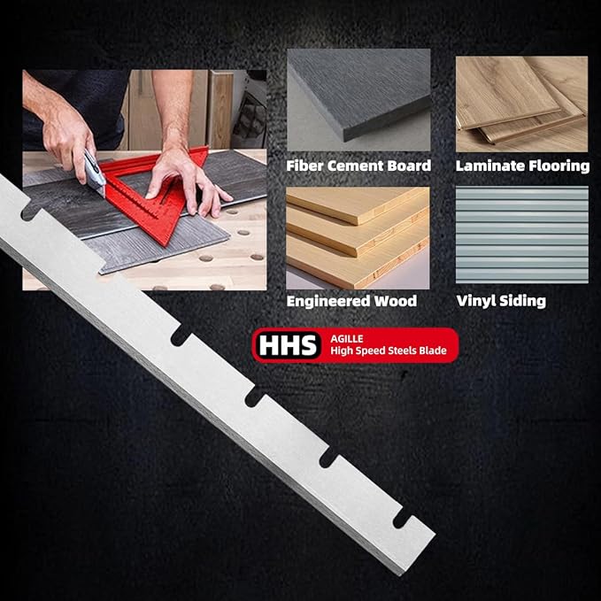 13" Laminate Flooring & Siding Blade, Compatible with Marshalltown LWFS13 Replacement Blade 13" Laminate/Siding Cutter, Cutting Fiber Cement Board, Engineered Wood, Vinyl Siding, Silver