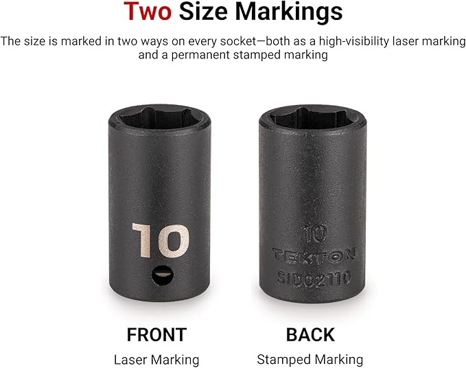 TEKTON 1/2 Inch Drive Impact Socket Set, 8-Piece | SID92004 | (1-9/16 - 2 in.), Shallow, 6-Point