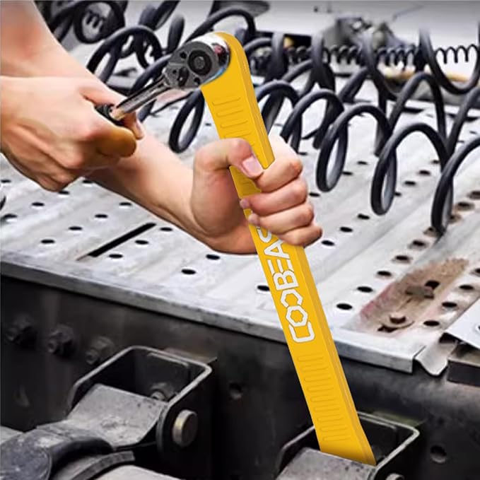 coobeast Offset Extension Wrench Impact Ready Socket Wrench Extender Tool with Versatile 1/4", 3/8", and 1/2" Square Drive Adapters, Universal Extensions Wrench for Small Place, Yellow