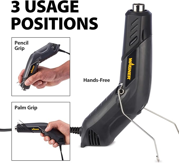 Wagner Spraytech 2410910 HT400 Electric Kit Heat Gun, Heat Gun for Electrical Wire Repair, Shrink Tubing, Shrink Wrapping, Electric Wiring, Auto Body Work, Dual Temperature 680 & 450 Degrees
