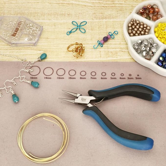 The Beadsmith Ergonomic Round Nose Pliers – 5 inches (127mm) – Comfortable Ergonomic Grip, Double-Leaf Springs & Polished Steel Head – Extra-Fine Tips for Precision to Medium Level Work