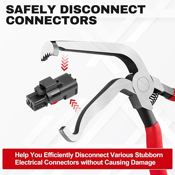 Beaiguna 3PCS Electrical Disconnect Pliers, Upgrade Electrical Connector Pliers, Automotive Electrical Connector Removal Tool, Automotive Electrical Terminal Connector Separator Removal Tool for Cars