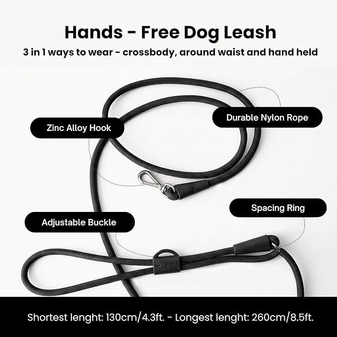No Pull Dog Harness and Leash Set 3-in-1 Adjustable Anti Pull Dog Harness with Hands-Free Matching Leash,Poop Bag Holder,Easy Walk Dog Harness Small Sized Dog(Black)