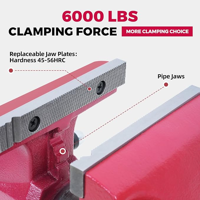 Forward 1740B 4 Inch Bench Vise Heavy Duty with Anvil and 360° Swivel Base
