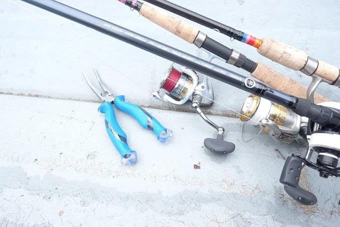CUDA 8.5" Bent Needle Nose Pliers | Durable Steel Titanium Bonded Fishing Wire, Mono & Fluorocarbon Cutter with Non-slip Cuda Grips | For Saltwater & Freshwater Use