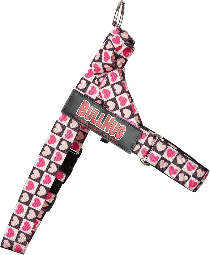 Adjustable Dog Harness– No Pull, No Choke – for English Bulldogs, French Bulldogs, Pugs & Broad-Chested Breeds – Easy, Safe Walks (Check, Medium)