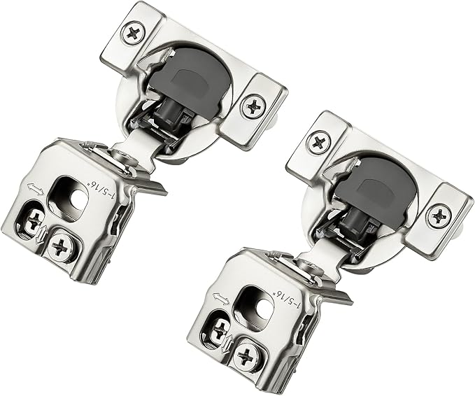 20 Pack 10 Pairs 1-5/16 inch Overlay Soft Close Hinges for Kitchen Cabinet Hinges Satin Nickel Hidden Hinges Stainless Steel Concealed Hinge self Closing