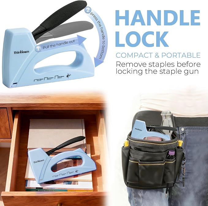 Light Duty Staple Gun for Wood, Upholstery Staple Gun for Classroom with 1600pcs JT21 Staples 1/4, 5/16, 3/8 inch and Staple Remover, Fabric Stapler Gun for Crafts, Bulletin Board Stapler for Teachers