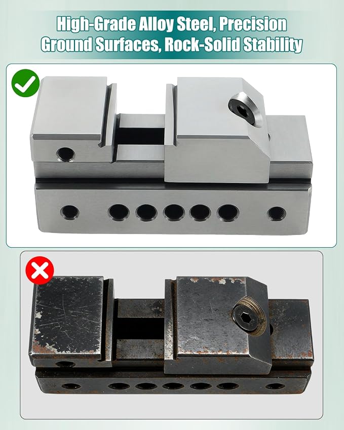 1In Precision Screwless Mini Grinding Vise, Alloy Steel Insert Vise