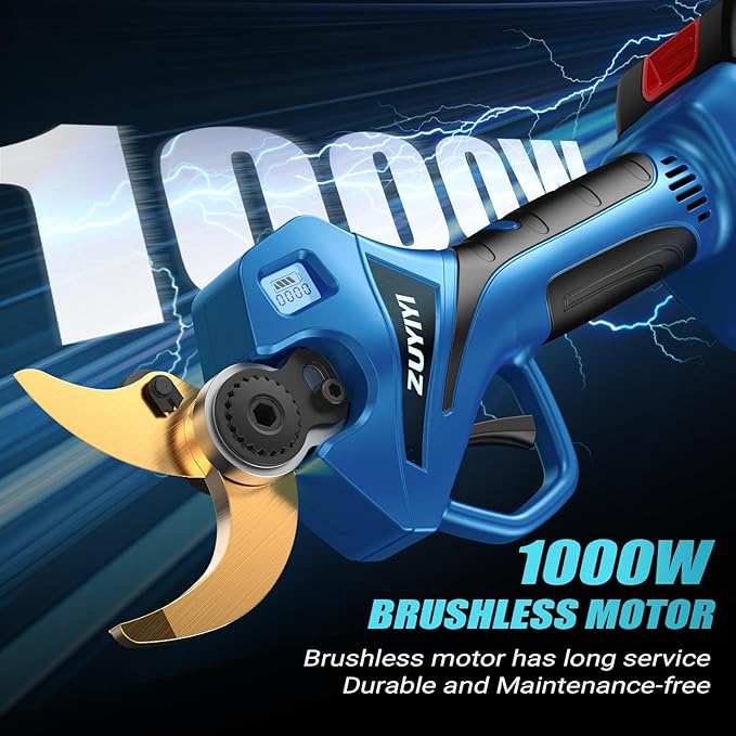 Cordless Electric Pruning Shears for Makita 18V Battery, 2.4" Cutting Brushless Electric Pruner, Tree Branch Cutter for Tree & Flower Trimming w/LED Display, 2 Levels Adjustable (Bare Tool)