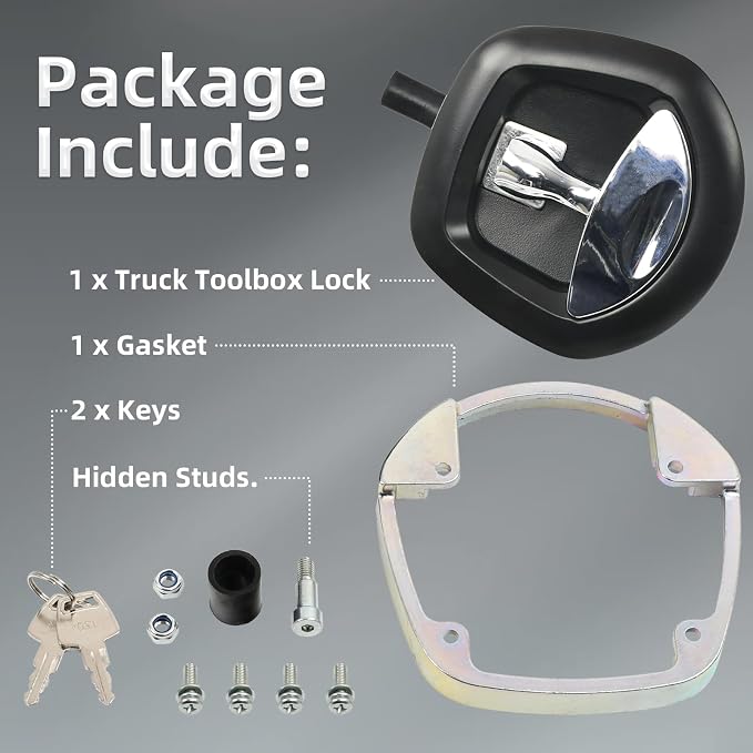 Single Point Compression Truck Tool Box Latch Replacement,Zinc Alloy Whale Tail Toolbox Locks Paddle Lock Replacement T Handle with Keys for Truck, RV, Motorhome,Trailer Box