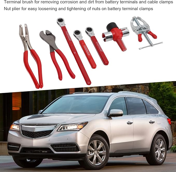 7pcs Battery Service Kit Terminal Pliers Wrench Set Battery Terminal Pliers