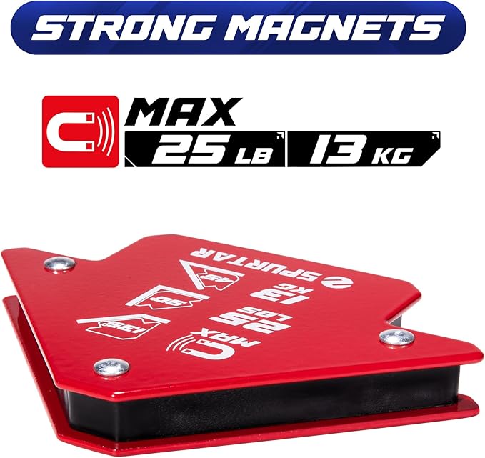 Spurtar Welding Magnets, 25lbs 4Pcs Welding Magnets and Clamps, Strong Magnetic Holder Tools and Accessories 45°, 90°, 135°
