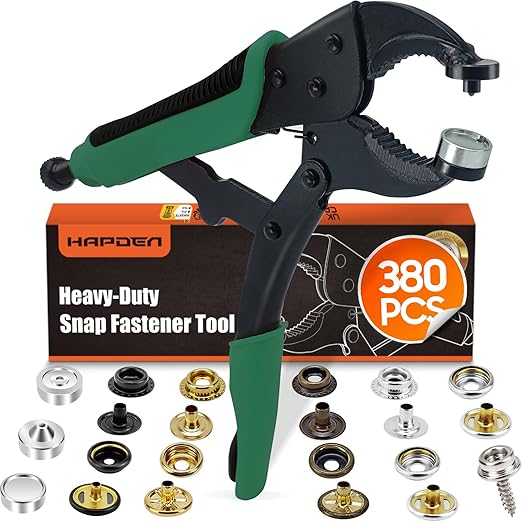 Heavy Duty Snap Fastener Tool, Snap Setter Tool with 100 Sets 4 Color Boat Cover Snaps, Snap Repair Kit, Repairing Boat Covers, Canvas, Fabric, Tarps