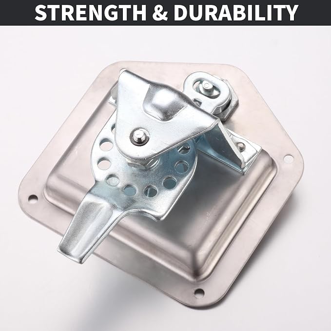 T-Handle Truck Tool Box Latch Replacement kit 304 Stainless Steel Folding Lock with Keys Truck Box Trailer Door RV Camper Storage Box