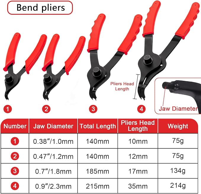 Doaho 10pcs Snap Ring Pliers Set,Internal & External Circlip Pliers for Removal and Installation of Automotive Retaining Rings With Straight/Bent Jaw,Hook and Pick - Storage Case