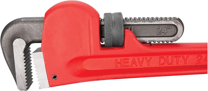Performance Tool W1133-24B 24 in. Adjustable Pipe Wrench | Precision milled drop-forged steel jaws. Protective red enamel finish. Heavy duty plumbing wrench
