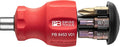 PB Swiss Tools Bit Holder Screwdriver PB 8453.V01 | 100% Swiss Made | Stubby Screwdriver with Sliding Magazine, 6 Bits C6 1/4" Slotted/Philipps/Hexagon and Magnetic Bit Holder