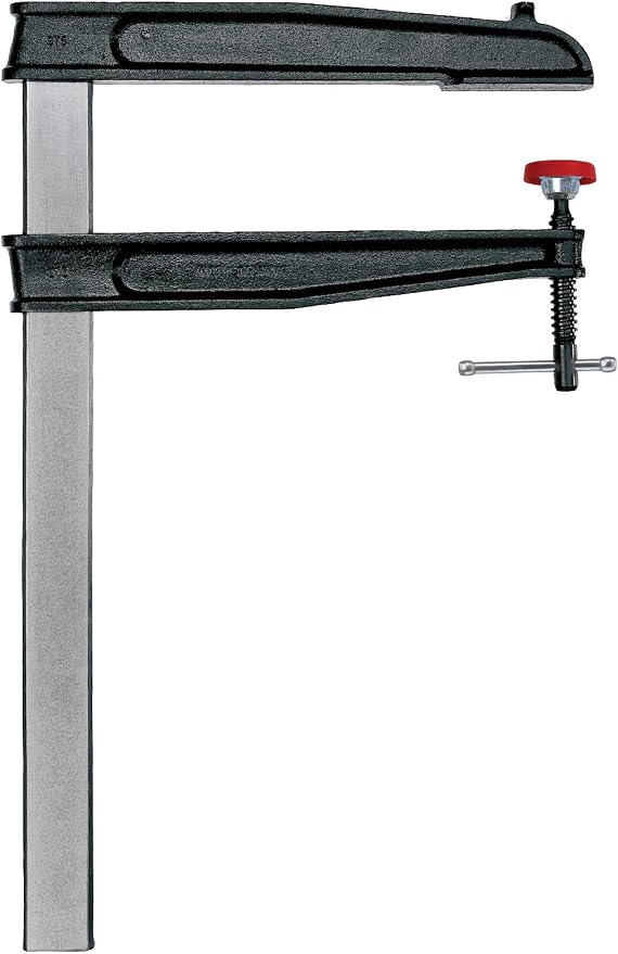 BESSEY Deep Reach Tradesman's Bar Clamp - 12 In. Throat x 24 In - CDS24-12WP - Woodworking Clamps with Wooden Handle, Ideal for Home Improvement, Workbench Projects, Carpentry and Cabinetry