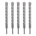 5 Pack 3/8 inch X 8.26 inch SDS Plus Rotary Hammer Drill Bit, Concrete Drill Bit for Concrete, Brick, Cement and Stone, 8.26 inch Length (8.26" Length, 3/8" Diameter)