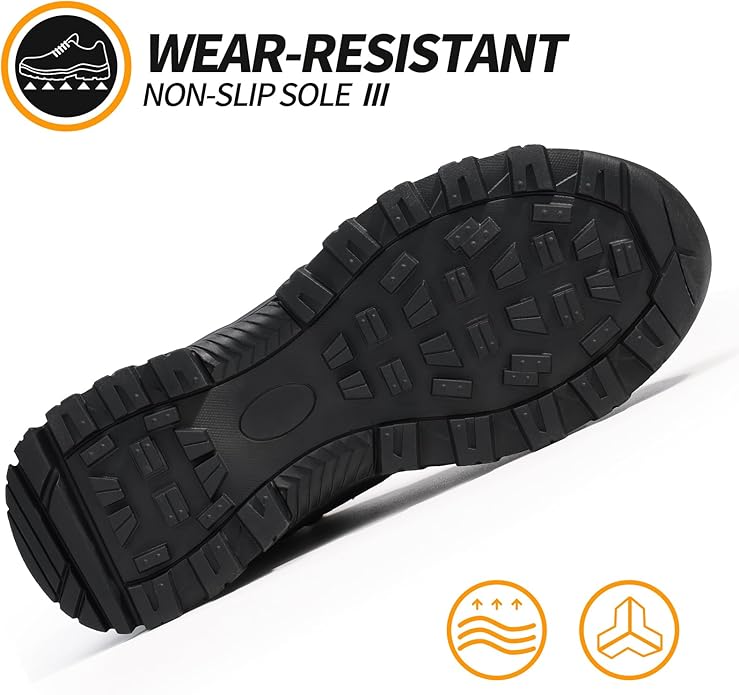 Steel Toe Boots for Men Work Boots for Men Breathable High Top Work Shoes Lightweight Indestructible Safety Shoes Industry Construction Safety Footwear