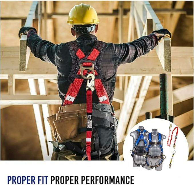 Hammerhead 5pt Safety Harness Back Padded, QCB Chest, Tongue Buckel Legs Straps, Back & Side D-Rings