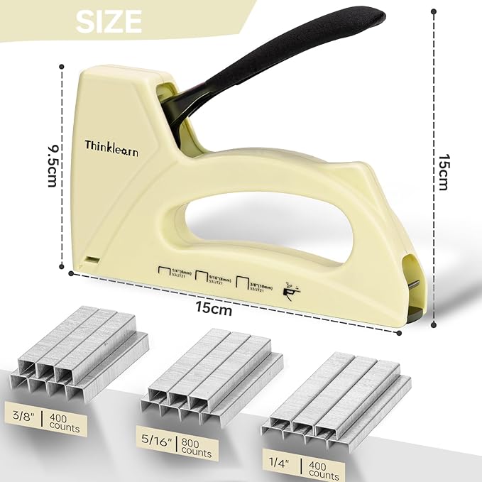 Light Duty Staple Gun for Wood, Upholstery Staple Gun for Classroom with 1600pcs JT21 Staples 1/4, 5/16, 3/8 inch and Staple Remover, Fabric Stapler Gun for Crafts, Bulletin Board Stapler for Teachers