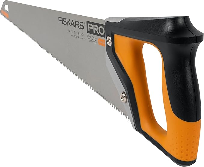 Fiskars Pro 22" Hand Saw, PowerTooth Steel Blade, Universal Hand Saw with Oversized Handle, High Speed Blade RapidStart Technology